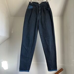 Vintage Levis Black Jeans Size 6 High‎ Waisted Rise Pleated Unique